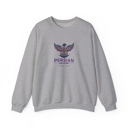 Personlised Unisex Heavy Blend™ Crewneck Sweatshirt. Modern Heritage Persian Shahbaz Falcon Design – Timeless Comfort & Style