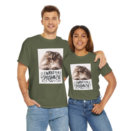 Personalised Persian Cat T-Shirt – 100% Cotton, Soft & Comfy