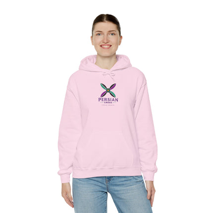 Personalized Unisex Heavy Blend Hooded Sweatshirt – Ancient Persia Sassanid Derafsh Cross Design