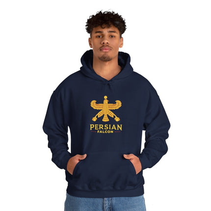 Personalized Unisex Heavy Blend Hooded Sweatshirt – Ancient Persia Falcon Shahbaz Design