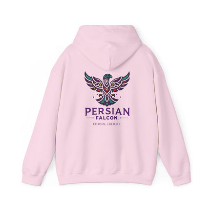 Personalized Unisex Heavy Blend Hooded Sweatshirt – Ancient Persia Falcon Shahbaz Design