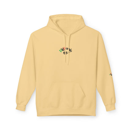 Personalised Casual Unisex Fleece Hoodie with Bold Graphic Print. BigPersia Design. Triple Print.