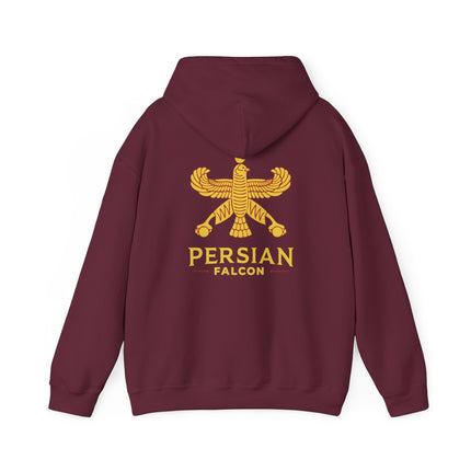 Personalized Unisex Heavy Blend Hooded Sweatshirt – Ancient Persia Falcon Shahbaz Design