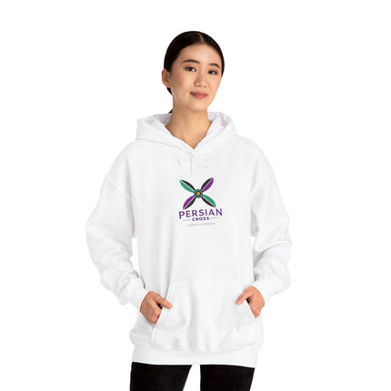 Personalized Unisex Heavy Blend Hooded Sweatshirt – Ancient Persia Sassanid Derafsh Cross Design