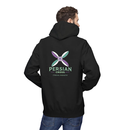 Personilised Unisex Midweight sassanid Persian Cross Fleece Hoodie – Soft, Stylish & Timeless