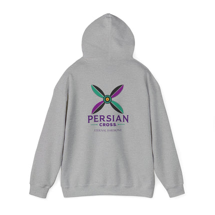 Personalized Unisex Heavy Blend Hooded Sweatshirt – Ancient Persia Sassanid Derafsh Cross Design