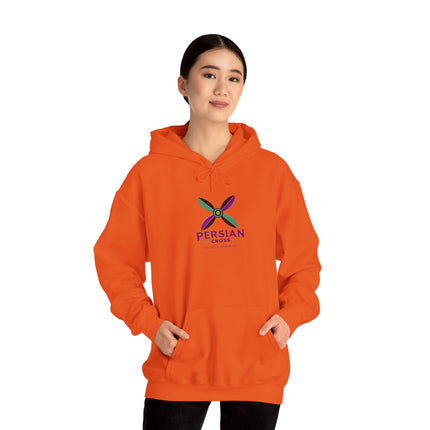 Personalized Unisex Heavy Blend Hooded Sweatshirt – Ancient Persia Sassanid Derafsh Cross Design