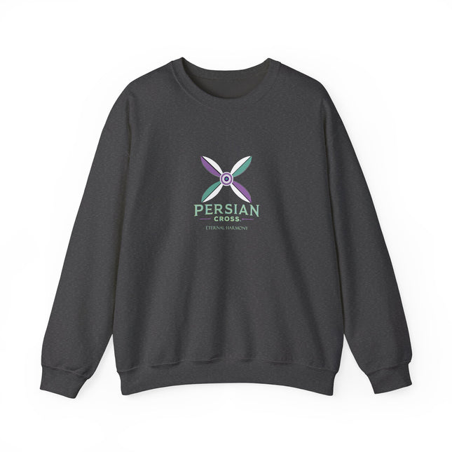 Personlised Unisex Heavy Blend™ Crewneck Sweatshirt. Modern Heritage Persian Cross Design – Timeless Comfort & Style