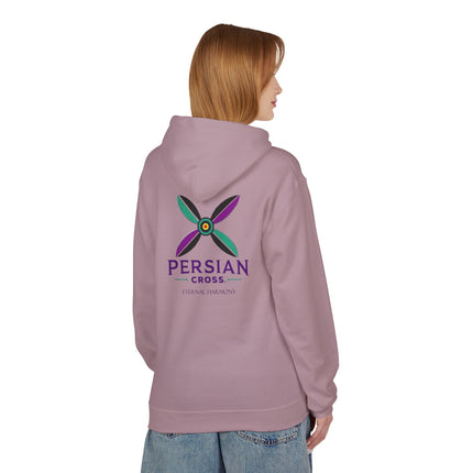 Personilised Unisex Midweight sassanid Persian Cross Fleece Hoodie – Soft, Stylish & Timeless