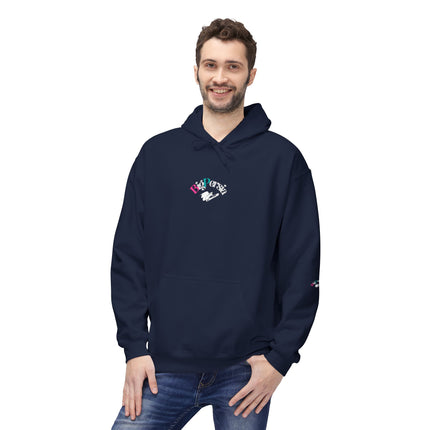 Personalised Casual Unisex Fleece Hoodie with Bold Graphic Print. BigPersia Design. Triple Print.
