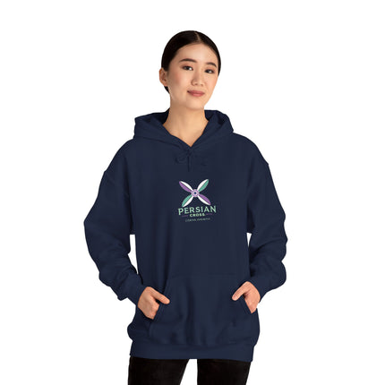 Personalized Unisex Heavy Blend Hooded Sweatshirt – Ancient Persia Sassanid Derafsh Cross Design