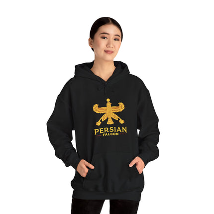 Personalized Unisex Heavy Blend Hooded Sweatshirt – Ancient Persia Falcon Shahbaz Design