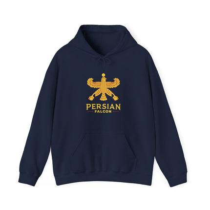 Personalized Unisex Heavy Blend Hooded Sweatshirt – Ancient Persia Falcon Shahbaz Design