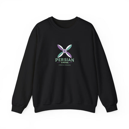 Personlised Unisex Heavy Blend™ Crewneck Sweatshirt. Modern Heritage Persian Cross Design – Timeless Comfort & Style