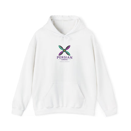Personalized Unisex Heavy Blend Hooded Sweatshirt – Ancient Persia Sassanid Derafsh Cross Design
