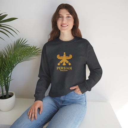 Personlised Unisex Heavy Blend™ Crewneck Sweatshirt. Classic Heritage Persian Shahbaz Falcon Design – Timeless Comfort & Style