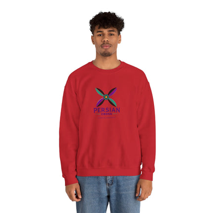 Personlised Unisex Heavy Blend™ Crewneck Sweatshirt. Modern Heritage Persian Cross Design – Timeless Comfort & Style
