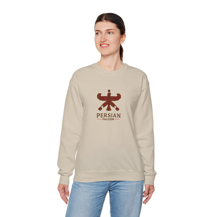 Personlised Unisex Heavy Blend™ Crewneck Sweatshirt. Classic Heritage Persian Shahbaz Falcon Design – Timeless Comfort & Style