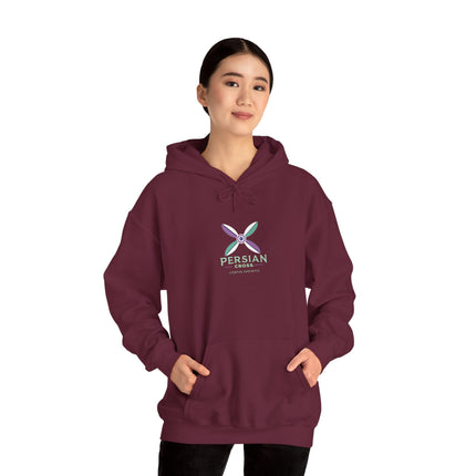 Personalized Unisex Heavy Blend Hooded Sweatshirt – Ancient Persia Sassanid Derafsh Cross Design