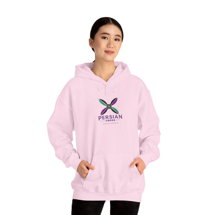 Personalized Unisex Heavy Blend Hooded Sweatshirt – Ancient Persia Sassanid Derafsh Cross Design
