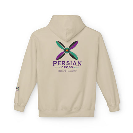 Personilised Unisex Midweight sassanid Persian Cross Fleece Hoodie – Soft, Stylish & Timeless