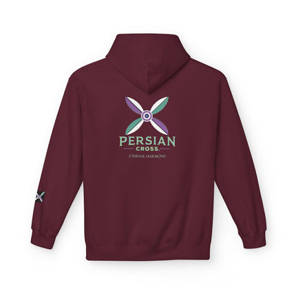 Personilised Unisex Midweight sassanid Persian Cross Fleece Hoodie – Soft, Stylish & Timeless