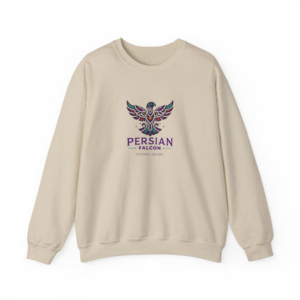 Personlised Unisex Heavy Blend™ Crewneck Sweatshirt. Modern Heritage Persian Shahbaz Falcon Design – Timeless Comfort & Style