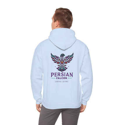 Personalized Unisex Heavy Blend Hooded Sweatshirt – Ancient Persia Falcon Shahbaz Design