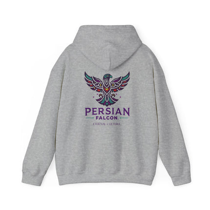 Personalized Unisex Heavy Blend Hooded Sweatshirt – Ancient Persia Falcon Shahbaz Design