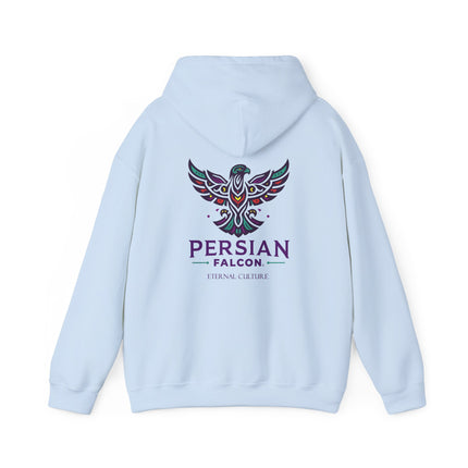 Personalized Unisex Heavy Blend Hooded Sweatshirt – Ancient Persia Falcon Shahbaz Design