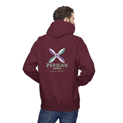 Personilised Unisex Midweight sassanid Persian Cross Fleece Hoodie – Soft, Stylish & Timeless