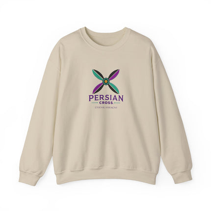 Personlised Unisex Heavy Blend™ Crewneck Sweatshirt. Modern Heritage Persian Cross Design – Timeless Comfort & Style