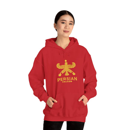 Personalized Unisex Heavy Blend Hooded Sweatshirt – Ancient Persia Falcon Shahbaz Design