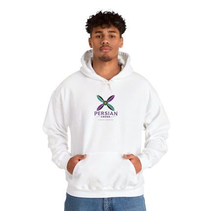 Personalized Unisex Heavy Blend Hooded Sweatshirt – Ancient Persia Sassanid Derafsh Cross Design