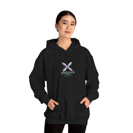 Personalized Unisex Heavy Blend Hooded Sweatshirt – Ancient Persia Sassanid Derafsh Cross Design