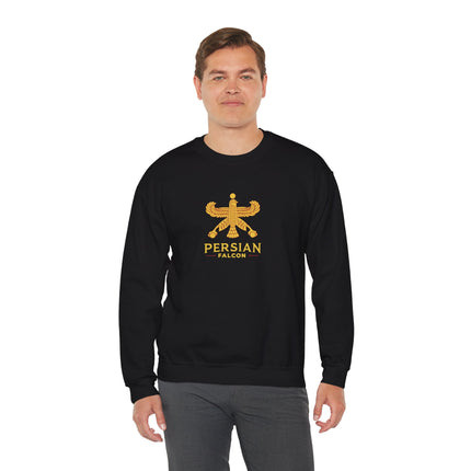 Personlised Unisex Heavy Blend™ Crewneck Sweatshirt. Classic Heritage Persian Shahbaz Falcon Design – Timeless Comfort & Style