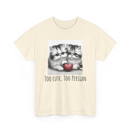 Cat Lover T-Shirt - Two Cute Persian Cats in Love with Red Heart