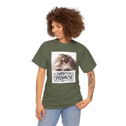Personalised Persian Cat T-Shirt – 100% Cotton, Soft & Comfy