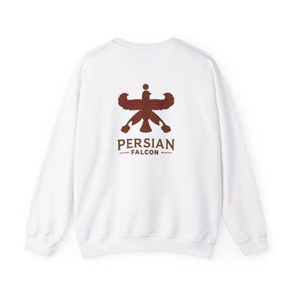 Personlised Unisex Heavy Blend™ Crewneck Sweatshirt. Classic Heritage Persian Shahbaz Falcon Design – Timeless Comfort & Style