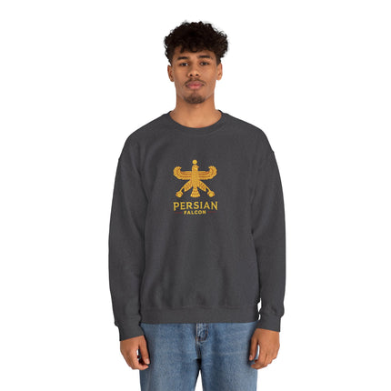 Personlised Unisex Heavy Blend™ Crewneck Sweatshirt. Classic Heritage Persian Shahbaz Falcon Design – Timeless Comfort & Style