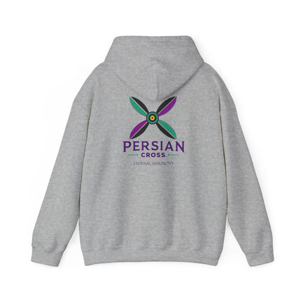 Personalized Unisex Heavy Blend Hooded Sweatshirt – Ancient Persia Sassanid Derafsh Cross Design