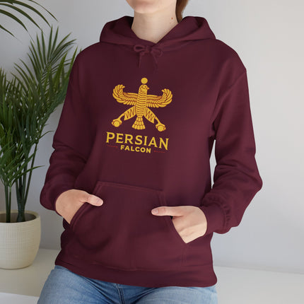 Personalized Unisex Heavy Blend Hooded Sweatshirt – Ancient Persia Falcon Shahbaz Design