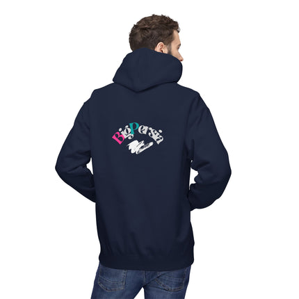 Personalised Casual Unisex Fleece Hoodie with Bold Graphic Print. BigPersia Design. Triple Print.