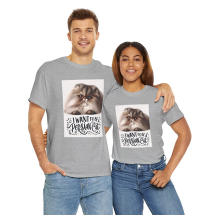 Personalised Persian Cat T-Shirt – 100% Cotton, Soft & Comfy