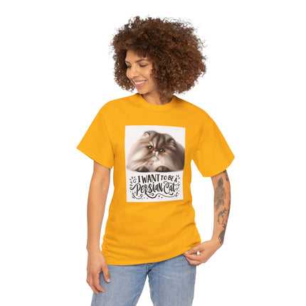 Personalised Persian Cat T-Shirt – 100% Cotton, Soft & Comfy
