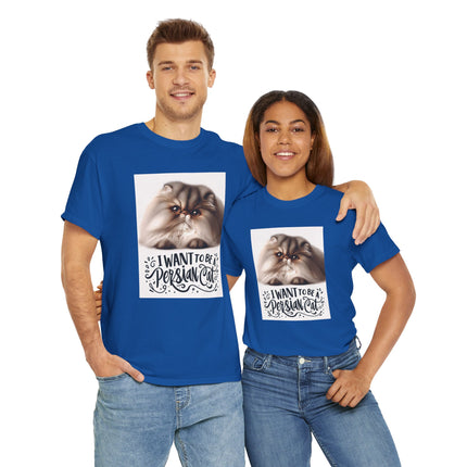 Personalised Persian Cat T-Shirt – 100% Cotton, Soft & Comfy