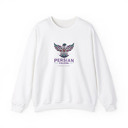 Personlised Unisex Heavy Blend™ Crewneck Sweatshirt. Modern Heritage Persian Shahbaz Falcon Design – Timeless Comfort & Style