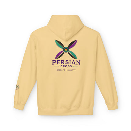 Personilised Unisex Midweight sassanid Persian Cross Fleece Hoodie – Soft, Stylish & Timeless