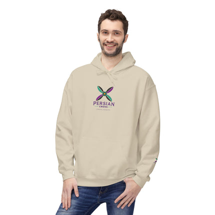 Personilised Unisex Midweight sassanid Persian Cross Fleece Hoodie – Soft, Stylish & Timeless