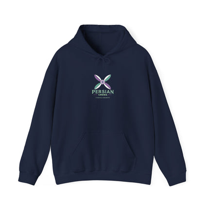 Personalized Unisex Heavy Blend Hooded Sweatshirt – Ancient Persia Sassanid Derafsh Cross Design